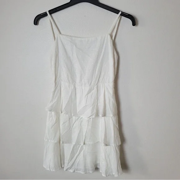 Revolve Lovers + Friends Women Mini Dress Rialto White Tiered Straps Sz XS - Picture 3 of 11